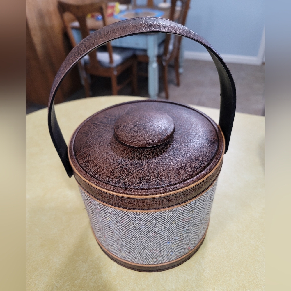 Georges Briard Tweed Ice Bucket Vintage